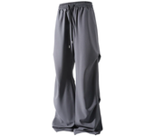 Pantalón plisado lateral de moda Pantalones casuales Pantalones rectos sólidos de cintura elástica para hombres Pantalones sueltos de seda de hielo de secado rápido Pantalones diarios
