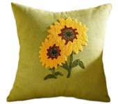 Removable Embroidered Flower Sunflower Throw Pillowcase Square INS Style Pillow Cover 45x45cm Cushion Cover Sofa/Bed