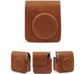 Fujifilm Instax 70 Instant Camera Case, Protective PU Leather Classic Bag Cover/PVC Crystal Clear Case with Shoulder Strap
