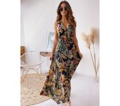 Moda Europea Y Americana Vestido De Verano Nuevo Estilo Impreso Sin Espalda Atado Vestido De Vacaciones