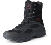 Botas de cuero de alta calidad para hombre, botas transpirables de combate en el desierto, zapatos para exteriores, botines antideslizantes para senderismo.