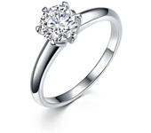 Mosan Stone Woman Classic Six Claws One Carat Female Ring Living Ring Woman Engagement Rings for Women