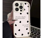 Funda de teléfono mate suave con corazón de amor negro para iPhone 11 12 13 14 Pro 16E XS X XR 7 8 Plus SE2 iPhone 15 16 Pro Max
