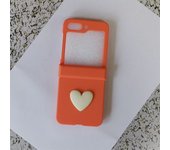 Cute Korean Candy Color 3D Love Heart Solid Color Case for Galaxy Z Flip5 Flip 5 Z Flip5 Zflip5 Zflip5 Flip5 Portable Cover