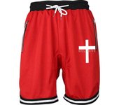 Pantalones de Baloncesto Cruzado para Hombres Línea de Malla de Secado Rápido Cintura Elástica