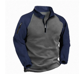 2025 New Half Zipper Tactical Jackets Men's Winter Warm Fleece Sweatshirts Outdoor Hunting Shooting Patchwork Pullover Coats Men