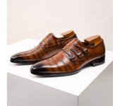 Zapatos de cuero transpirables vestido de negocios de los hombres zapatos en relieve hombres
