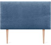 Cabecero de Polipiel o Tela Liso con Patas cabeceros Cabezal tapizado Cama Lujo (150x105cm con Patas (Camas 150/160), Tela Beige)