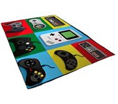 1 pza Tapete para piso, alfombras coloridas con diseños de videojuegos, alfombra antideslizante para sala de estar, dormitorio