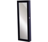 Espejo Joyero Colgante de Pared Armario de Joyería Organizador de Joyas con Ganchos y Ranuras para Collares para Dormitorio Salón 37x9,5x112 cm Blanco