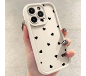Funda de teléfono mate suave con corazón de amor negro para iPhone 11 12 13 14 Pro 16E XS X XR 7 8 Plus SE2 iPhone 15 16 Pro Max