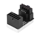 Power Supply Connector 16Pin(12+4Pin) ATX3.0 12VHPWR 600W GPU 180° Adapter for RTX 4090 4080 4070 Ti 3090,Silver RVS