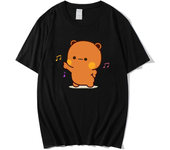Kawaii Panda and Bear Pattern T-shirt Bubu Dudu Round Neck Fashion Large Women's Wear