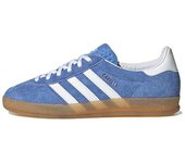 Leten Authentic Gazelle Indoor Blue Brown / Yellow White Running Shoes Decal