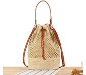 Simple fashionable straw niche and versatile handbag, beautiful crossbody bucket woven bag, beach bag