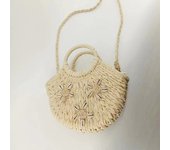 2025 New Retro One Shoulder Straw Woven Bag Handheld Half Round Shell Handmade Woven Bag For Women's Beach Vacation Beach Bag