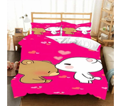 Kawaii Bubu and Dudu 3D Printing Anime Bedding Set Duvet Cover Comforter Bed Single Twin Full King Queen Size Bedding Set Kids