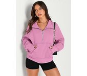 Womens Sweatshirts Half Zip Cropped Pullover Fleece Quarter Zipper Hoodies