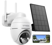 TMEZON-cámara de vigilancia Solar para exteriores, videocámara con batería, 2K, inalámbrica, PTZ, WLAN, IP, con visión nocturna