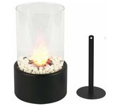Chimenea de etanol de mesa, ideal para el hogar y el bar de vinos, gran regalo para bodas y fiestas 16,5 x 16,5 x 27,5 cm, Negro