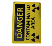 Verde - Área Contaminada Peligro Nuclear - Señal Novedosa - 12x8 Cm