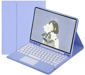 Spanish Keyboard with Touchpad for iPad Air 2024 11 inch M2 Air 6th Generation keyboard Case with Pen Holder, Folio Stand