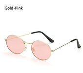 Gafas De Sol De estilo ovalado Para Hombre y mujer, lentes con montura De Metal, Retro, espejo transparente, redondas y pequeñas