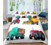 Simple Cartoon Car Bedding Set Excavator Duvet Cover Bedroom Comforter Single Twin King ​Size Quilt Cover Home Textile 2/3PCS
