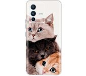 Silicone Case For Vivo V23 5G Phone Case Clear Soft TPU Cute Cat Flowers Capa Shell On Vivo V 23 V23 Pro V2130 Silicone Cases