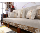 Chinese Non-slip Sofa Cover Beige Edging Cover Towel Leather Sofa Cushion Modern Simple 4 Season Universal Home Protection Cover