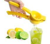 Exprimidor Limon Manual, Exprimidor para Cítricos, Acero Inoxidable Prensa de Cítricos para Hacer Zumo, Exprimidor Limon Naranjas Manual de 7cm de Diámetro para Cocina, Restaurante (Amarillo)