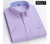 Oxford men's short sleeved informal single pocket checkered striped cotton shirt, comfortable, standard USTE