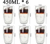 350ml Double Wall Glass Transparent Handmade Heat Resistant Tea Drink MINI Whisky 100 centigrade Espresso Coffee Cup
