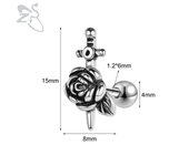 ZS 1 PC Punk Gothic Skull Stud Earring For Men Women Spider Snake Earrings Ear Studs Cartilage Helix Lobe Piercing Jewelry 16G