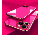 Luxury Solid Color Silicone Soft Case For IPhone 16 15 14 11 12 13 Pro Max Mini 16 Plus Plating Glossy Shockproof Protect Cover
