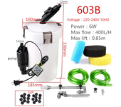 HW602B HW603B Ultra-quiet External Aquarium Filter Bucket Container for aquarium fish tank, filter box + water pump