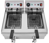 Freidora eléctrica de aceite, freidora profunda, freidora freidora con protección contra sobrecalentamiento, 10 l x 2, 6000 W