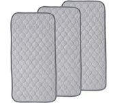 Protector de cambiador de pañales para bebé, 3 unidades, impermeable, de algodón de bambú, lavable, reutilizable, 14 x 27 pulgad