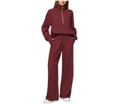 2-piece oversized sweatshirt, half zip, wide leg sweatpants, TRE casual, 2024