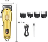 Kemei Cordless Mens Hair Clippers Rechargeable Electric Hair Beard Trimmer Professional Barber Hair Cutting Machine Grooming Kit