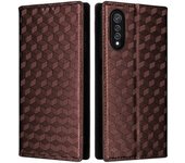 For Cubot X70 Case Rhombus Imprinted PU Leather Magnetic Auto-absorbed Phone Cover