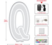 76cm Colorful Illuminated Alphabet Large Light Sign A -Z Alphabet Free Stand Up Neon BABY Party Light Sign,Dimmable and Clear Backer