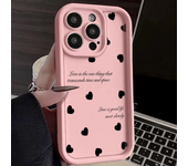 Funda de teléfono mate suave con corazón de amor negro para iPhone 11 12 13 14 Pro 16E XS X XR 7 8 Plus SE2 iPhone 15 16 Pro Max