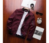 Men's Jacket Causal Spring Fall Thin Bomber Coat Full-Zip Up Lightweight Outwear