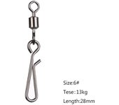 Durable Stainless Steel 2# - 12# Fishing Tackle Bearing Barrel Rolling Swivel Fishing Snap Connector Heavy Duty Ball