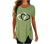 Camiseta de moda de talla grande para mujer, Tops informales con cuello redondo, camisetas holgadas con estampado Floral, camisa tipo túnica
