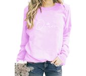 Queen Autumn and Winter Women's Top Printed Casual Loose Sweatshirt HB064