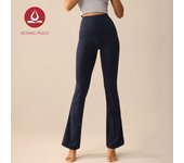 MVOVING PEACH Women Flared Pants Buttery-Soft High-rise Yoga Pilates Dance Bell-bottoms with Back Drop-in Waistband Pocket CLL