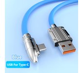 6A 120W 90° Elbow Super Fast Charge Cable USB To TypeC/iPhone PD Type-C/iPhone Metal Liquid Silicone Charger Data Line 1/1.5/2M