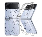 For Samsung Galaxy Z Flip 5 Flip 4 Flip 3 Love Heart Cloud Pattern Phone Case For Samsung Z Flip5 Flip4 Flip3 Clear Back Cover